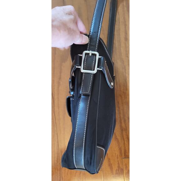 Etienne Aigner Black Shoulder Handbag with Front Pocket Design 80s - Picture 9 of 16